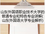 山东外国语职业技术大学的普通专业和特色专业详解(山东外国语大学专业解析)