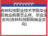 吉林科技职业技术学院毕业后就业前景怎么样，毕业生去向(吉林科技职院就业去向)