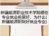 新疆能源职业技术学院哪些专业就业前景好，为什么(新疆能源职院好就业专业)