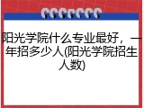阳光学院什么专业最好，一年招多少人(阳光学院招生人数)