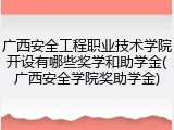 广西安全工程职业技术学院开设有哪些奖学和助学金(广西安全学院奖助学金)