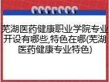 芜湖医药健康职业学院专业开设有哪些,特色在哪(芜湖医药健康专业特色)