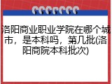 洛阳商业职业学院在哪个城市，是本科吗，第几批(洛阳商院本科批次)