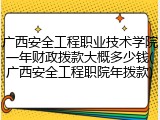 广西安全工程职业技术学院一年财政拨款大概多少钱(广西安全工程职院年拨款)
