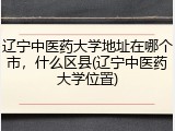 辽宁中医药大学地址在哪个市，什么区县(辽宁中医药大学位置)