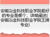 安徽冶金科技职业学院最好的专业是哪个，详细阐述(安徽冶金科技职业学院王牌专业)