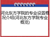 河北东方学院的专业设置概况介绍(河北东方学院专业概览)