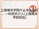 上海海关学院什么专业最好，一年招多少人(上海海关学院招生)
