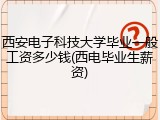 西安电子科技大学毕业一般工资多少钱(西电毕业生薪资)