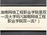 湖南网络工程职业学院是双一流大学吗?(湖南网络工程职业学院双一流？)