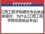 江西工程学院哪些专业就业前景好，为什么(江西工程学院优势就业专业)