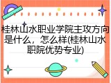 桂林山水职业学院主攻方向是什么，怎么样(桂林山水职院优势专业)