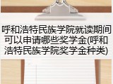 呼和浩特民族学院就读期间可以申请哪些奖学金(呼和浩特民族学院奖学金种类)