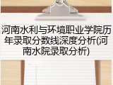 河南水利与环境职业学院历年录取分数线深度分析(河南水院录取分析)