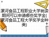 漯河食品工程职业大学就读期间可以申请哪些奖学金(漯河食品工程大学奖学金种类)