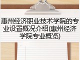 惠州经济职业技术学院的专业设置概况介绍(惠州经济学院专业概览)