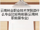 云南林业职业技术学院读什么专业比较有前景(云南林职前景专业)