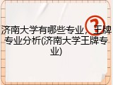 济南大学有哪些专业，王牌专业分析(济南大学王牌专业)