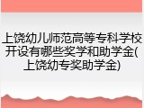 上饶幼儿师范高等专科学校开设有哪些奖学和助学金(上饶幼专奖助学金)