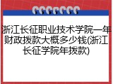 浙江长征职业技术学院一年财政拨款大概多少钱(浙江长征学院年拨款)