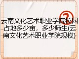 云南文化艺术职业学院校园占地多少亩，多少师生(云南文化艺术职业学院规模)