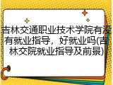 吉林交通职业技术学院有没有就业指导，好就业吗(吉林交院就业指导及前景)