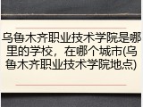 乌鲁木齐职业技术学院是哪里的学校，在哪个城市(乌鲁木齐职业技术学院地点)
