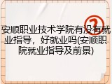 安顺职业技术学院有没有就业指导，好就业吗(安顺职院就业指导及前景)