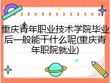 重庆青年职业技术学院毕业后一般能干什么呢(重庆青年职院就业)