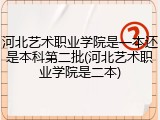 河北艺术职业学院是一本还是本科第二批(河北艺术职业学院是二本)