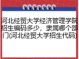 河北经贸大学经济管理学院招生编码多少，隶属哪个部门(河北经贸大学招生代码)