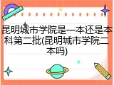 昆明城市学院是一本还是本科第二批(昆明城市学院二本吗)