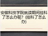 安徽科技学院就读期间挂科了怎么办呢？(挂科了怎么办)
