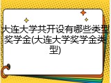 大连大学共开设有哪些类型奖学金(大连大学奖学金类型)