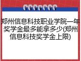 郑州信息科技职业学院一年奖学金最多能拿多少(郑州信息科技奖学金上限)