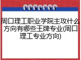 周口理工职业学院主攻什么方向有哪些王牌专业(周口理工专业方向)