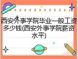 西安外事学院毕业一般工资多少钱(西安外事学院薪资水平)
