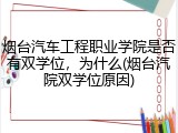 烟台汽车工程职业学院是否有双学位，为什么(烟台汽院双学位原因)