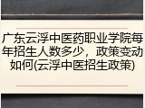 广东云浮中医药职业学院每年招生人数多少，政策变动如何(云浮中医招生政策)