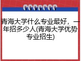 青海大学什么专业最好，一年招多少人(青海大学优势专业招生)