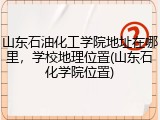 山东石油化工学院地址在哪里，学校地理位置(山东石化学院位置)
