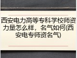 西安电力高等专科学校师资力量怎么样，名气如何(西安电专师资名气)