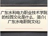 广东水利电力职业技术学院的校园文化是什么，简介(广东水电职院文化)