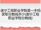 遂宁工程职业学院是一本吗录取分数线多少(遂宁工程职业学院分数线)