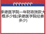 承德医学院一年财政拨款大概多少钱(承德医学院经费多少)