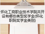 怀化工商职业技术学院共开设有哪些类型奖学金(怀化职院奖学金类别)
