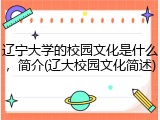 辽宁大学的校园文化是什么，简介(辽大校园文化简述)