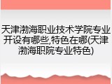 天津渤海职业技术学院专业开设有哪些,特色在哪(天津渤海职院专业特色)