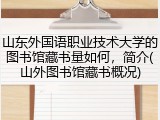 山东外国语职业技术大学的图书馆藏书量如何，简介(山外图书馆藏书概况)