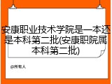 安康职业技术学院是一本还是本科第二批(安康职院属本科第二批)